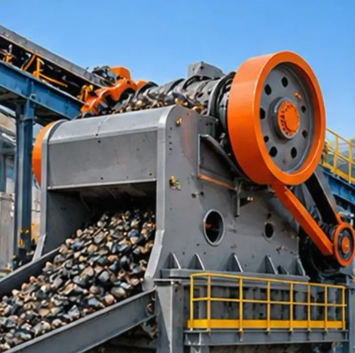 Jaw crusher processing slag