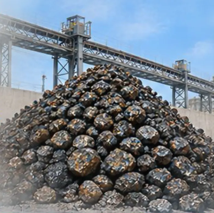 Pile of raw steel slag